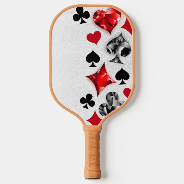 Poker Player Gambler Playing Card Suits Las Vegas Pickleball Paddle (Front)
