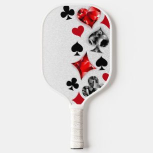 Poker Player Gambler Playing Card Suits Las Vegas Pickleball Paddle