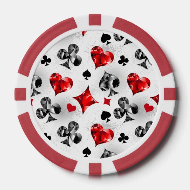 Poker Player Gambler Playing Card Suits Las Vegas Poker Chips (Front)