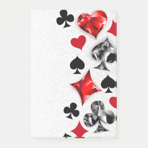 Poker Player Gambler Playing Card Suits Las Vegas Post-it Notes