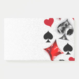 Poker Player Gambler Playing Card Suits Las Vegas Post-it Notes