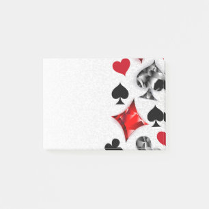 Poker Player Gambler Playing Card Suits Las Vegas Post-it Notes