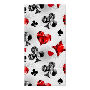 Poker Player Gambler Playing Card Suits Las Vegas Poster