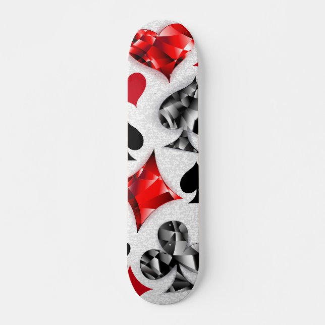 Poker Player Gambler Playing Card Suits Las Vegas Skateboard (Front)