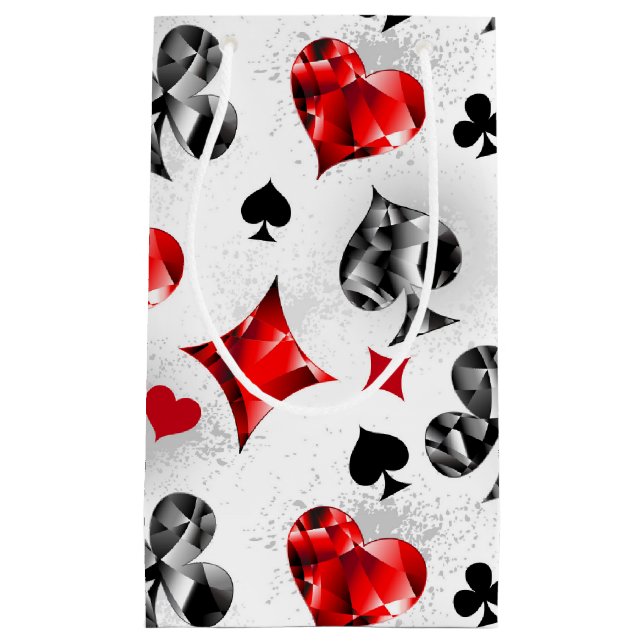 Poker Player Gambler Playing Card Suits Las Vegas Small Gift Bag (Front)