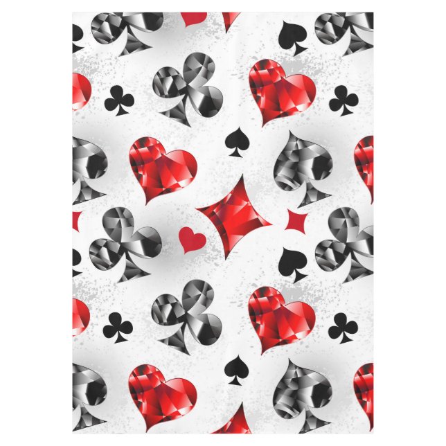 Poker Player Gambler Playing Card Suits Las Vegas Tablecloth (Front)