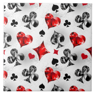 Poker Player Gambler Playing Card Suits Las Vegas Tile