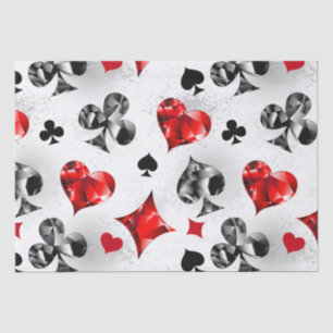 Poker Player Gambler Playing Card Suits Las Vegas Tissue Paper