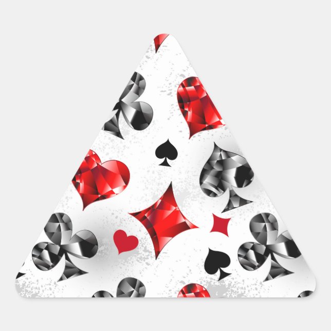 Poker Player Gambler Playing Card Suits Las Vegas Triangle Sticker (Front)