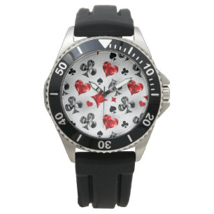 Poker Player Gambler Playing Card Suits Las Vegas Watch