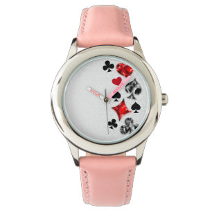 Poker Player Gambler Playing Card Suits Las Vegas Watch