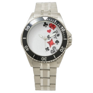 Poker Player Gambler Playing Card Suits Las Vegas Watch