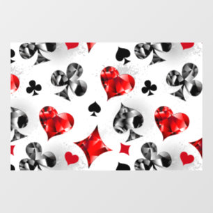 Poker Player Gambler Playing Card Suits Las Vegas Window Cling