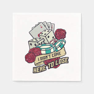 Poker Player Lose Casino Gambling Cards Gambler Gi Napkin