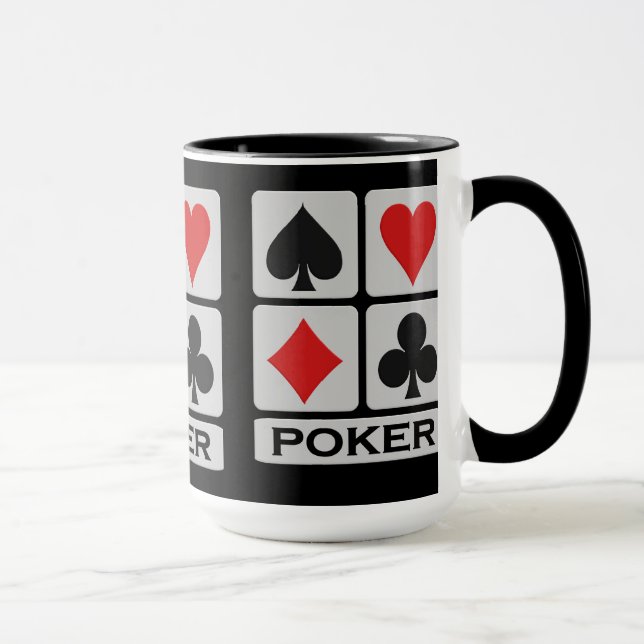Poker Player mug - choose style & colour (Right)