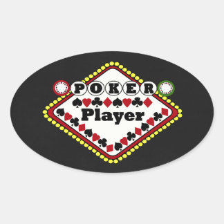 Poker Player Oval Sticker