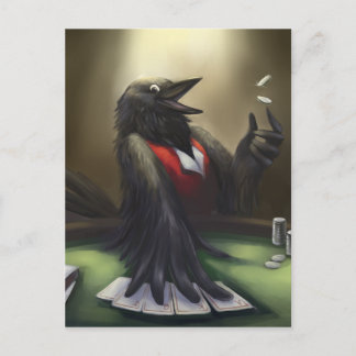 Poker player postcard