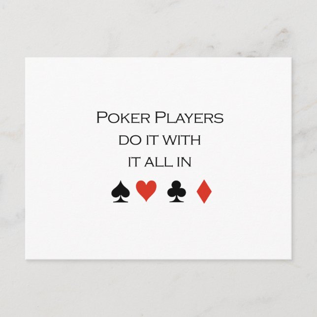 Poker players do it all in T-shirt Postcard (Front)