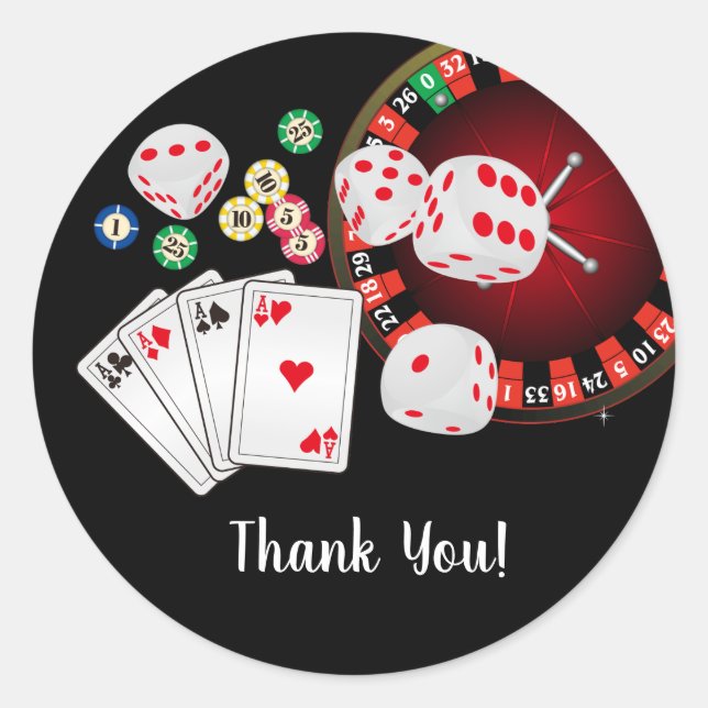 Poker Playing Card, casino, merci stickers (Devant)