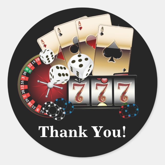 Poker Playing Card, casino, merci stickers (Devant)