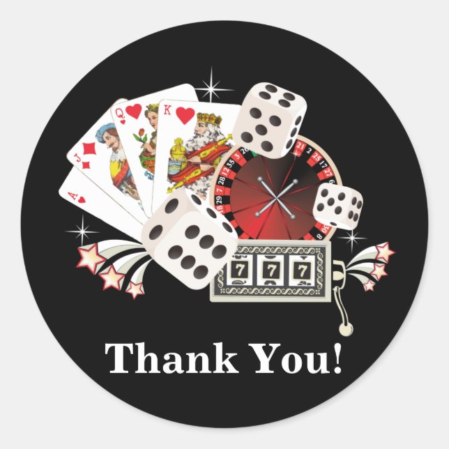 Poker Playing Card, casino, merci stickers (Devant)
