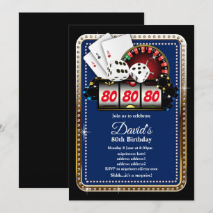 Poker Playing Card, casino party invite