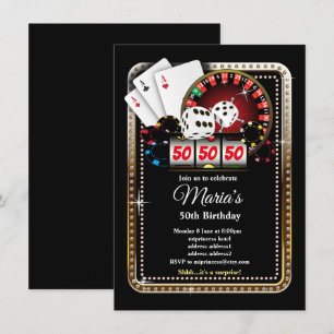 Poker Playing Card, casino party invite