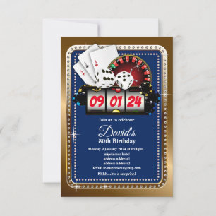 Poker Playing Card, casino party invite
