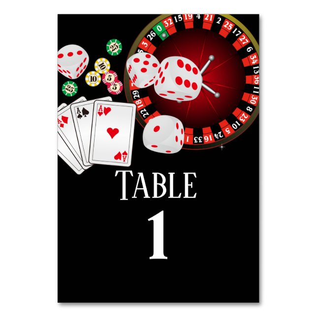Poker Playing Card, casino party Table Number (Back)