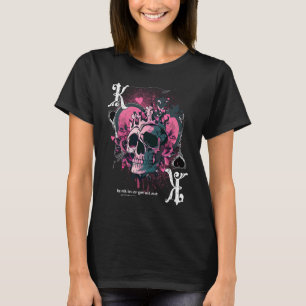 Poker Playing Card King Of Hearts Skull T-Shirt