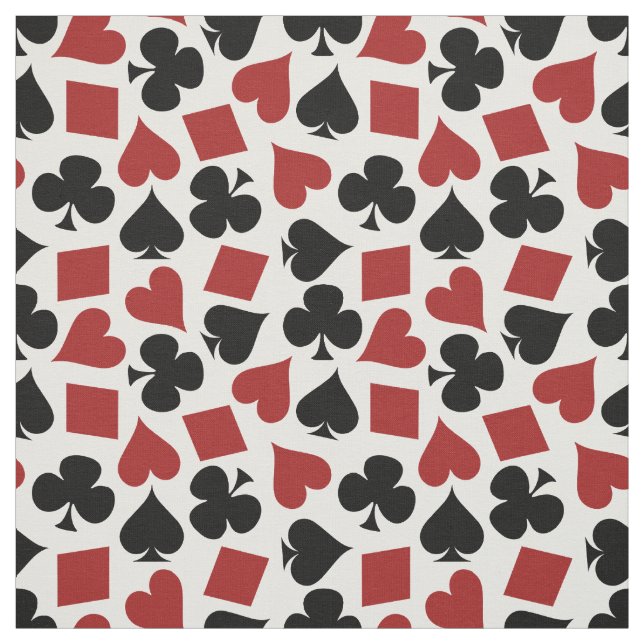 Poker Playing Card Suit Pattern Fabric (Swatch)