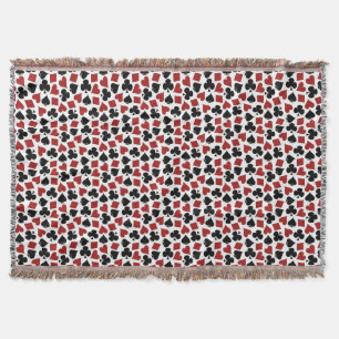 Poker Playing Card Suit Pattern Throw Blanket