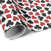 Poker Playing Card Suit Pattern Wrapping Paper (Roll Corner)