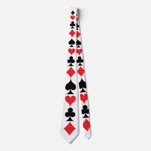 Poker Playing Card Suits Novelty Party Neck Tie