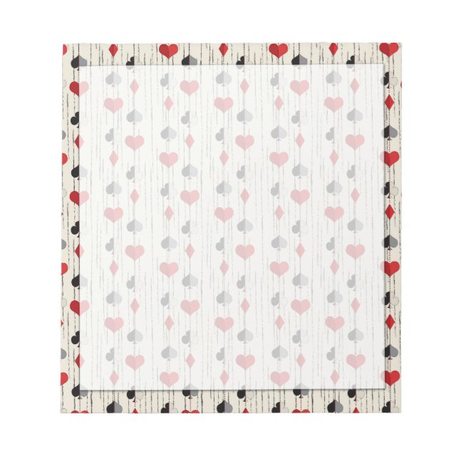 Poker Playing Card Symbols Notepad (Front)