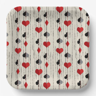 Poker Playing Card Symbols Paper Plate