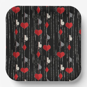 Poker playing card symbols. paper plate