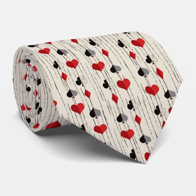 Poker Playing Card Symbols Tie (Rolled)