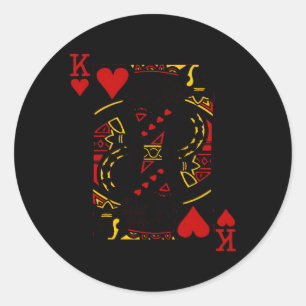 Poker Playing Cards King Of He Classic Round Sticker