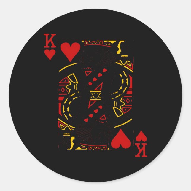 Poker Playing Cards King Of He Classic Round Sticker (Front)