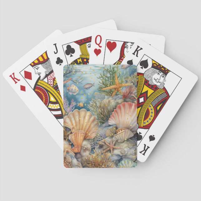Poker Playing Cards with a Shell Design (Back)