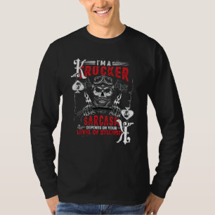 Poker Playing Truck Driver Sarcasm Spades King Tru T-Shirt