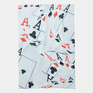 Poker Quad Aces Layered, Kitchen Towel