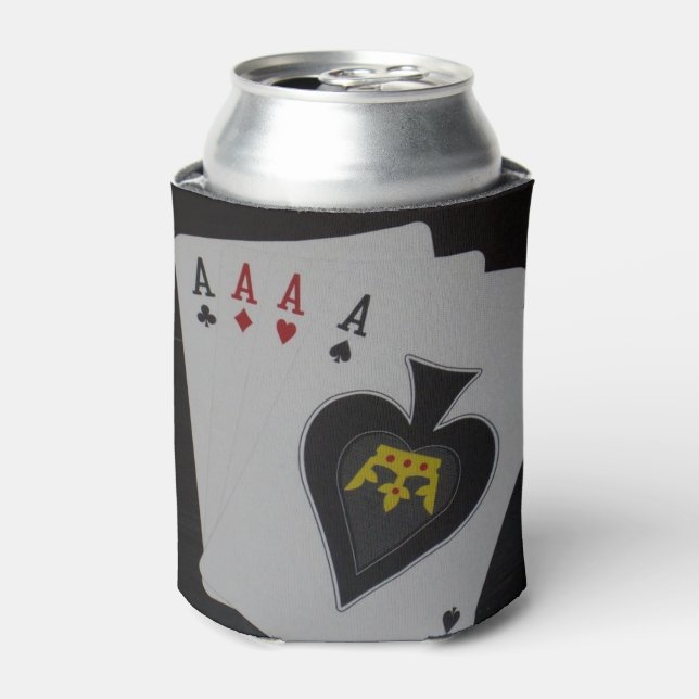 Poker, Quad Aces Stubby Can Holder. Cooler (Can Front)