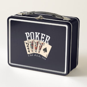 Poker Quote for Gambler Metal Lunch Box