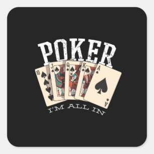 Poker Quote for Gambler Square Sticker
