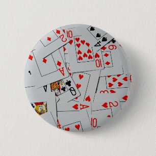 Poker Scattered Cards, Button Badge