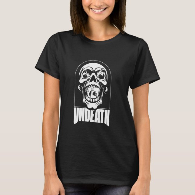 Poker Skull Gambling Gambler - Texas Holdem Cards  T-Shirt (Front)
