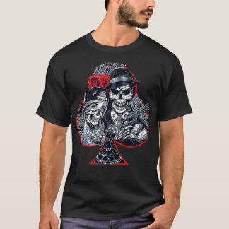 Poker Skulls  Gangster Life Poker Players Gift  T-Shirt