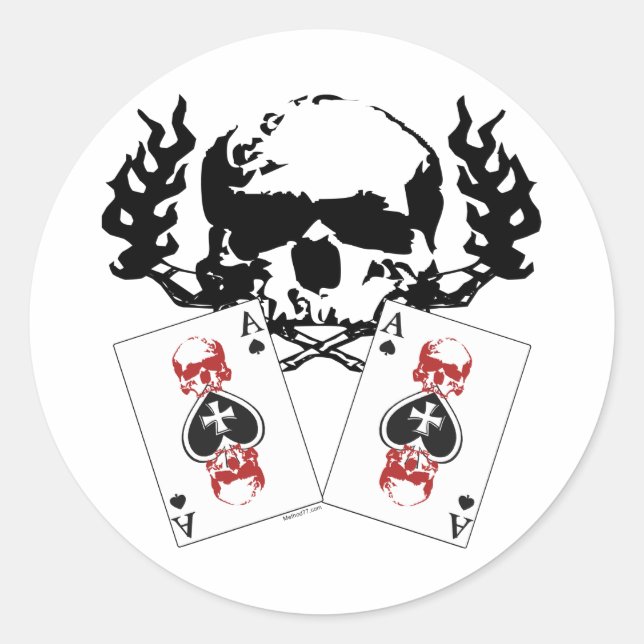 Poker Skulls Sticker (Front)
